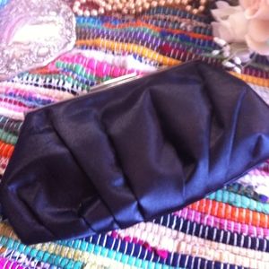 Lulu Townsend Black Satin Clutch Crossbody Bag